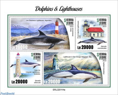 Sierra Leone 2022 Dolphins And Lighthouses, Mint NH, Nature - Various - Sea Mammals - Lighthouses & Safety At Sea - Faros