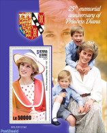 Sierra Leone 2022 25th Memorial Anniversary Of Princess Diana, Mint NH, History - Charles & Diana - Kings & Queens (Ro.. - Familias Reales