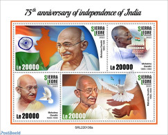 Sierra Leone 2022 75th Anniversary Of Independence Of India, Mint NH, History - Gandhi - Mahatma Gandhi