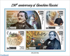 Sierra Leone 2022 230th Anniversary Of Gioachino Rossini, Mint NH, Performance Art - Music - Art - Composers - Música