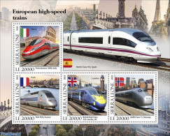 Sierra Leone 2022 European High-speed Trains, Mint NH, Transport - Railways - Trenes