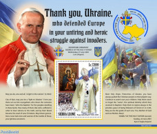 Sierra Leone 2022 Pope John Paul II Visiting Ukraine, Mint NH, History - Performance Art - Peace - Popular Music - Art.. - Music