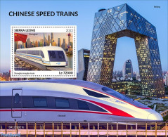Sierra Leone 2022 Chinese Speed Trains, Mint NH, Transport - Railways - Trenes
