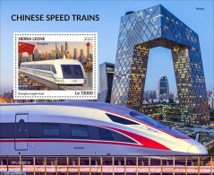 Sierra Leone 2022 Chinese Speed Trains, Mint NH, Transport - Railways - Treinen