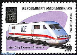 Madagascar 1998 Train, Overprint, Mint NH, Transport - Railways - Trenes