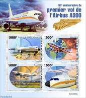 Niger 2022 50th Anniversary Of The First Flight Of The Airbus A300, Mint NH, Transport - Various - Automobiles - Aircr.. - Coches