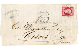 3 Juin 1863 N°17B  TB  Paris Vers Gisors Eure - 1849-1876: Klassik