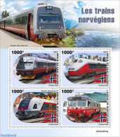 Niger 2022 Norwegian Trains, Mint NH, History - Transport - Flags - Railways - Treinen