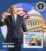 Niger 2022 80th Anniversary Of Joe Biden, Mint NH, History - Transport - American Presidents - Flags - Aircraft & Avia.. - Vliegtuigen