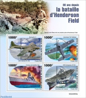 Niger 2022 80 Years Since The Battle Of Henderson Field, Mint NH, History - Transport - Militarism - World War II - Ai.. - Militaria