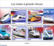 Togo 2022 High Speed Trains, Mint NH, History - Sport - Transport - Flags - Mountains & Mountain Climbing - Railways - Bergsteigen