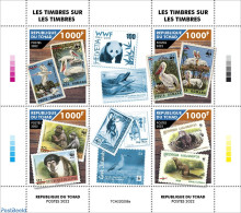 Chad 2022 Stamps On Stamps, Mint NH, Nature - Birds - Monkeys - Sea Mammals - Pandas - Altri & Non Classificati