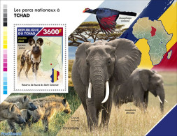 Chad 2022 National Parks, Mint NH, Nature - Animals (others & Mixed) - Birds - Elephants - Otros & Sin Clasificación