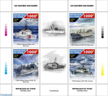 Chad 2022 Military Ships, Mint NH, History - Transport - Militarism - Ships And Boats - Altri & Non Classificati