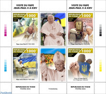 Chad 2022 Pope John Paul II Visiting Ukraine, Mint NH, Religion - Pope - Altri & Non Classificati