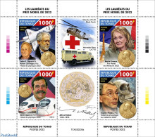 Chad 2022 Nobelprize Winners 2022, Mint NH, Health - History - Transport - Red Cross - Nobel Prize Winners - Helicopte.. - Autres & Non Classés