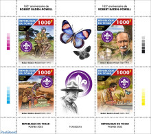 Chad 2022 165th Anniversary Of Robert Baden-Powell, Mint NH, Nature - Sport - Butterflies - Scouting - Altri & Non Classificati