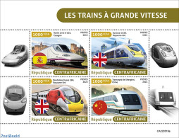 Central Africa 2022 High Speed Trains, Mint NH, Transport - Railways - Trenes