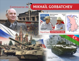Central Africa 2022 Contraversy Of Mikhail Gorbachev, Mint NH, History - Transport - Various - American Presidents - M.. - Militares