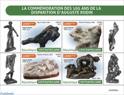 Central Africa 2022 105th Memorial Anniversary Of Auguste Rodin, Mint NH, Art - Sculpture - Scultura