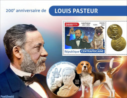 Central Africa 2022 200th Anniversary Of Louis Pasteur, Mint NH, Health - Nature - Science - Various - Dogs - Money On.. - Monnaies