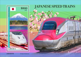 Liberia 2022 Japanese Speed Trains, Mint NH, Transport - Railways - Trenes