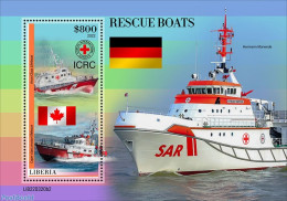 Liberia 2022 Rescue Boats, Mint NH, Health - Transport - Red Cross - Ships And Boats - Croix-Rouge
