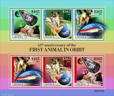 Liberia 2022 65th Anniversary Of The First Animal In Orbit, Mint NH, Nature - Transport - Dogs - Space Exploration - Other & Unclassified