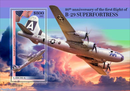 Liberia 2022 80th Anniversary Of The First Flight Of B-29 Superfortress, Mint NH, Transport - Aircraft & Aviation - Avions