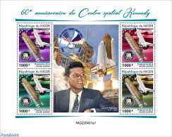 Niger 2022 60th Anniversary Of Kennedy Space Center, Mint NH, History - Transport - American Presidents - Space Explor.. - Níger (1960-...)