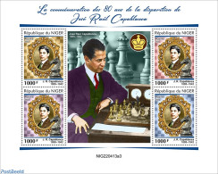 Niger 2022 80th Memorial Anniversary Of José Raúl Capablanca, Mint NH, Sport - Chess - Schach