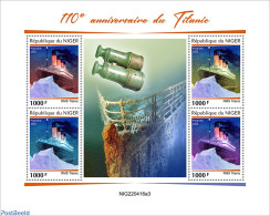 Niger 2022 110th Anniversary Of Titanic, Mint NH, Transport - Ships And Boats - Titanic - Bateaux