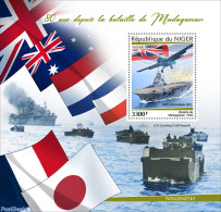 Niger 2022 80 Years Since The Battle Of Madagascar, Mint NH, History - Transport - Flags - World War II - Aircraft & A.. - Guerre Mondiale (Seconde)