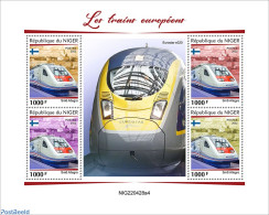 Niger 2022 European Trains, Mint NH, Transport - Railways - Trenes