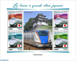 Niger 2022 Japanese High-speed Trains, Mint NH, Transport - Railways - Trenes