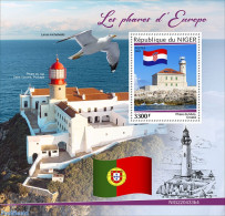 Niger 2022 Lighthouses Of Europe, Mint NH, History - Nature - Various - Flags - Birds - Lighthouses & Safety At Sea - Leuchttürme