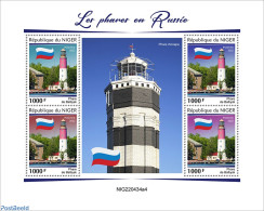 Niger 2022 Lighthouses Of Russia, Mint NH, History - Various - Flags - Lighthouses & Safety At Sea - Phares