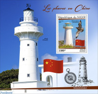 Niger 2022 Lighthouses In China, Mint NH, History - Nature - Various - Flags - Birds - Lighthouses & Safety At Sea - Phares