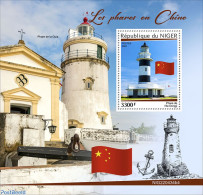 Niger 2022 Lighthouses In China, Mint NH, History - Various - Flags - Lighthouses & Safety At Sea - Phares