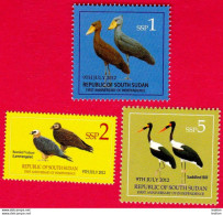 SOUTH SUDAN  1, 2 And 5 SSP Stamps. Storks, Vultures,  BIRDS ! Oiseaux = SOUDAN Du Sud = Südsudan - Cicogne & Ciconiformi