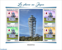 Niger 2022 Lighthouses In Japan, Mint NH, History - Various - Flags - Lighthouses & Safety At Sea - Vuurtorens