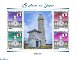 Niger 2022 Lighthouses In Japan, Mint NH, History - Various - Flags - Lighthouses & Safety At Sea - Leuchttürme