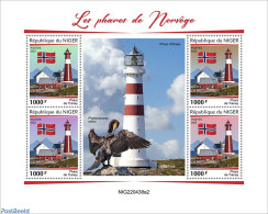 Niger 2022 Lighthouses Of Norway, Mint NH, Nature - Various - Birds - Lighthouses & Safety At Sea - Faros