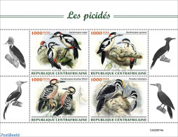 Central Africa 2022 Woodpeckers, Mint NH, Nature - Birds - Woodpeckers - Centraal-Afrikaanse Republiek