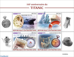 Central Africa 2022 110th Anniversary Of Titanic, Mint NH, Sport - Transport - Mountains & Mountain Climbing - Ships A.. - Bergsteigen