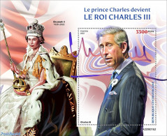 Central Africa 2022 King Charles III, Mint NH, History - Charles & Diana - Kings & Queens (Royalty) - Königshäuser, Adel