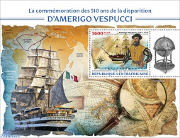 Central Africa 2022 510th Memorial Anniversary Of Amerigo Vespucci, Mint NH, History - Transport - Various - Explorers.. - Explorateurs