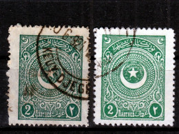 Turkey / Türkei 1923 - 1924 ⁕ Star & Crescent 2 Pia. Mi.811, 839 ⁕ 2v Used - Used Stamps