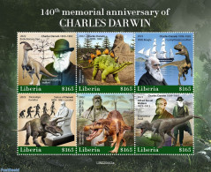 Liberia 2022 140th Memorial Anniversary Of Charles Darwin, Mint NH, History - Science - Explorers - Nobel Prize Winners - Esploratori