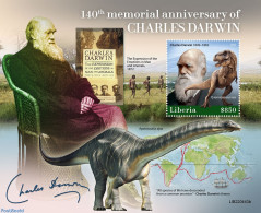 Liberia 2022 140th Memorial Anniversary Of Charles Darwin, Mint NH, History - Nature - Science - Explorers - Nobel Pri.. - Explorers